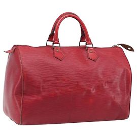 LOUIS VUITTON Epi Speedy 35 Hand Bag Castilian Red M42997 LV Auth 199412