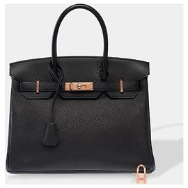 Hermès HERMES Birkin 30 Tasche aus schwarzem Leder - 103923