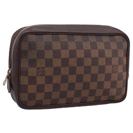 LOUIS VUITTON Damier Ebene Trousse Toilette 25 Clutch Bag N47624 LV Auth bs37362