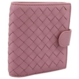 Cartera Compacta BOTTEGA VENETA INTRECCIATO de Cuero Rosa Auténtica 206065V