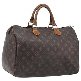 LOUIS VUITTON Monogram Speedy 35 Hand Bag M41524 LV Auth 200670