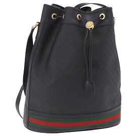 Borsa GUCCI Micro GG Supreme Web Sherry Line PVC Nero 001 116 0933 Auth 203142