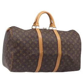 LOUIS VUITTON Monogram Keepall 50 Boston Bag M41426 LV Auth 201194V