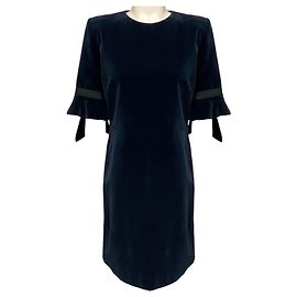 Sonia Rykiel Marine Midi-Kleid aus Samt in Marineblau