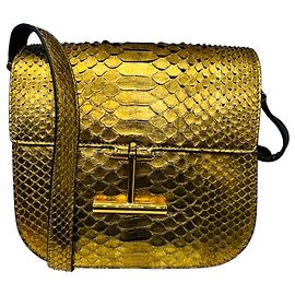 Tom Ford Handtasche aus gold-metallischem Pythonskin-Leder
