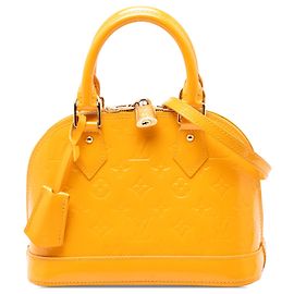 Louis Vuitton Monogram Vernis Alma BB Satchel Gelb
