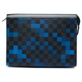 Borsa a Clutch Louis Vuitton Damier Graphite Pixel Pochette Voyage MM Grigia