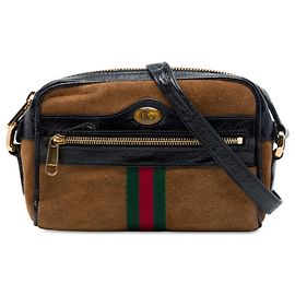 Borsa a tracolla Mini Suede Web Ophidia Gucci Marrone