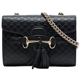 Gucci Mini Microguccissima Emily Crossbody Schwarz