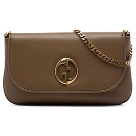 Gucci 1973 Medium Schultertasche aus braunem Leder mit Kette