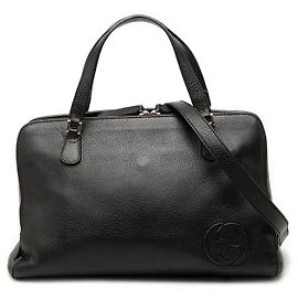 Borsa Soho Working Satchel Gucci in pelle di vitello martellata nera
