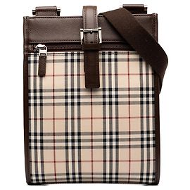 Borsa Crossbody Burberry House Check Canvas Beige
