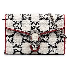 Borsa a tracolla Dionysus Wallet on Chain in tweed GG bianco Gucci