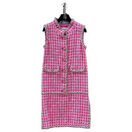 Abito Chanel Rosa in Tweed senza maniche