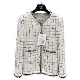 Chanel Tweed Jacket White Robot Print