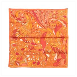 Hermès Carré 70 "MILLEFLEURS DU MEXIQUE" Pañuelo de seda en Orange