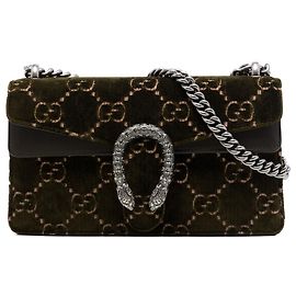 Borsa a tracolla Gucci Dionysus Medium in velluto GG verde
