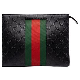 Clutch Gucci Guccissima Web nera