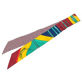 Lenço Twilly Hermès Clic Clac Modern Cannage Vermelho