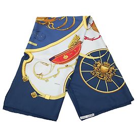 Pañuelo de seda Hermès Springs Azul 90