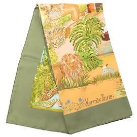 Foulard di seta Hermès Nuba Mountain Verde 90