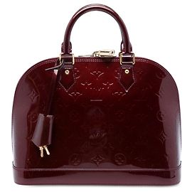 Sac à main Louis Vuitton Monogram Vernis Alma PM rouge