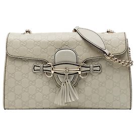 Borsa a spalla Gucci Medium Guccissima Emily Marrone