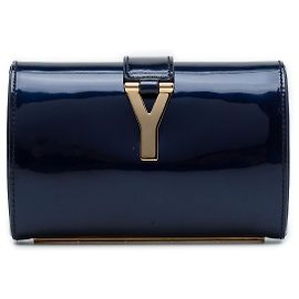Autre Marque Clutch da sera Blue Saint Laurent Edition Soi Patent Chyc Ligne