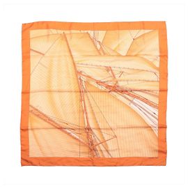 Hermès Carré 90 "VENT PORTANT Ⅱ" Silk handkerchief in Orange