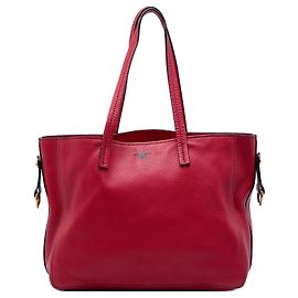 Autre Marque Dior D Bee Shopper Tote Satchel Medium aus rotem genarbtem Kalbsleder