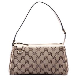 Gucci GG Canvas Abbey D Ring Pochette Handtasche Beige