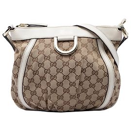 Gucci GG Canvas Abbey D Ring Crossbody Beige
