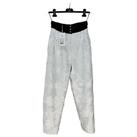 Pantalones Chanel de Lentejuelas Camelia Blancos