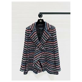 Chaqueta Chanel de Tweed Multicolor con Lentejuelas Talla 36