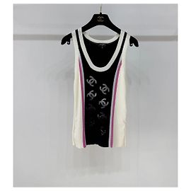 Canotta Chanel in maglia lurex e lana multicolore