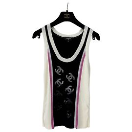 Débardeur Chanel en maille laine lurex multicolore