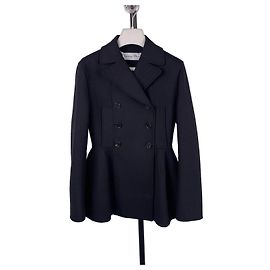 Autre Marque Dior Black Wool Double Breasted Tailored Coat