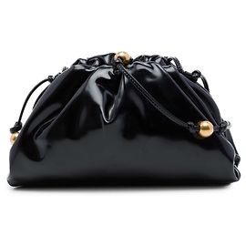 Borsa a tracolla The Mini Pouch in pelle di vitello spazzolata nera Bottega Veneta
