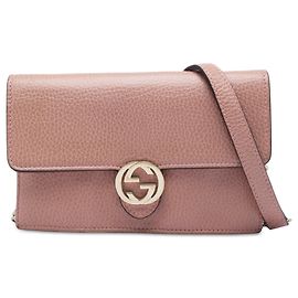 Gucci Dollar Crossbody-Bag mit Kettenriemen aus braunem Kalbsleder und verschränkten Gs