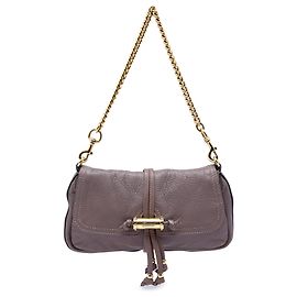 Bolso de hombro Gucci Croisette de piel de becerro morado con bambú