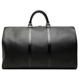 Bolso de viaje Louis Vuitton Epi Keepall 50 Negro