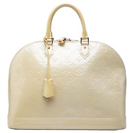 Borsa Louis Vuitton Monogram Vernis Alma GM Beige