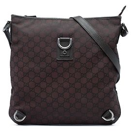 Gucci GG Nylon Abbey D Ring Crossbody Tasche Braun