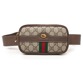 Gucci Small GG Supreme Web Ophidia Gürteltasche Beige