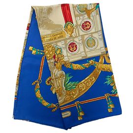 Lenço de seda azul Hermès Hommage A Charles Garnier 90