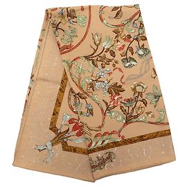Hermès Pierres D Orient Et D Occident Seidentuch braun 90 Scarves