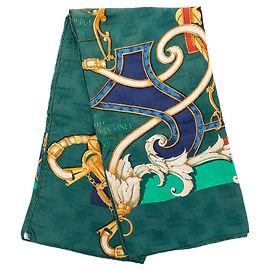 Foulard di seta verde Hermès Par Mefsire Antoine De Plvvinel 90 Scarves