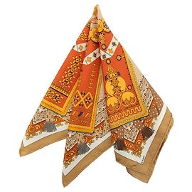 Pañuelo de seda Hermès Brins D Or Naranja 45 Scarves