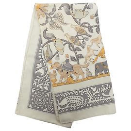 Foulard di seta Hermès Early America Beige 90