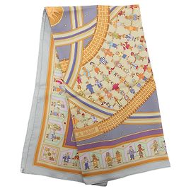 Foulard di seta Hermès Donner La Main Blu 90 Scarves